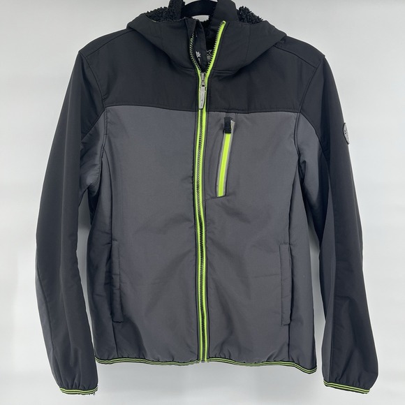 ZeroXposur Other - ZeroXposure Boys Coat Jacket Size XXL 18-20 Black Hooded Neon Trim